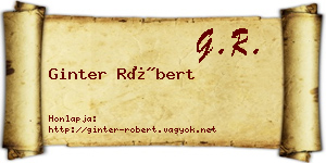 Ginter Róbert névjegykártya