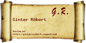 Ginter Róbert névjegykártya